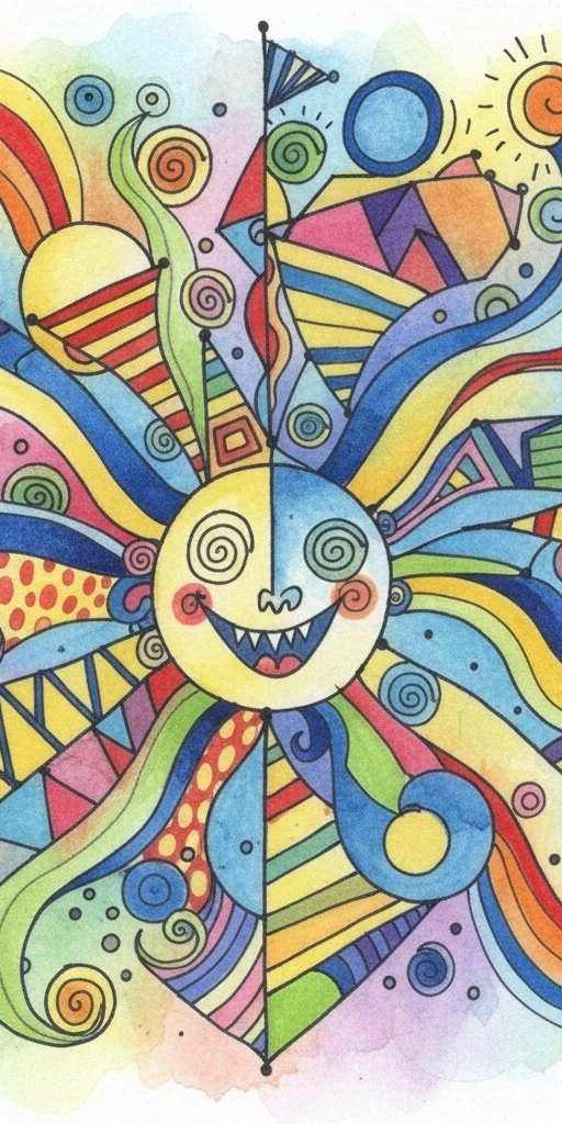 रंगीन सूरज (एब्स्ट्रैक्ट • Doodle) — फ्री मोबाइल वॉलपेपर