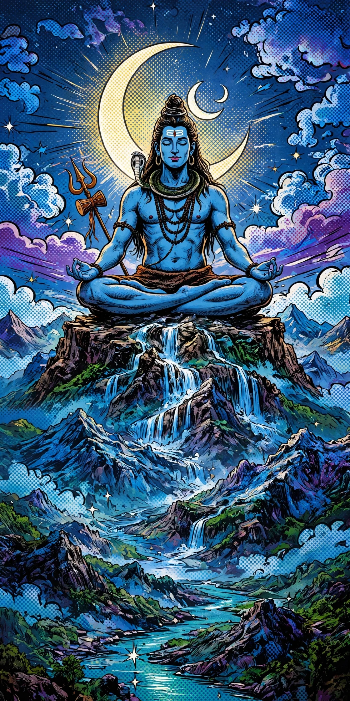 महादेव (Comic) (आध्यात्मिक • Comic Pop-Art) — फ्री मोबाइल वॉलपेपर