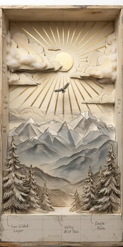 पहाड़ (Diorama) (प्रकृति • Diorama) — फ्री मोबाइल वॉलपेपर